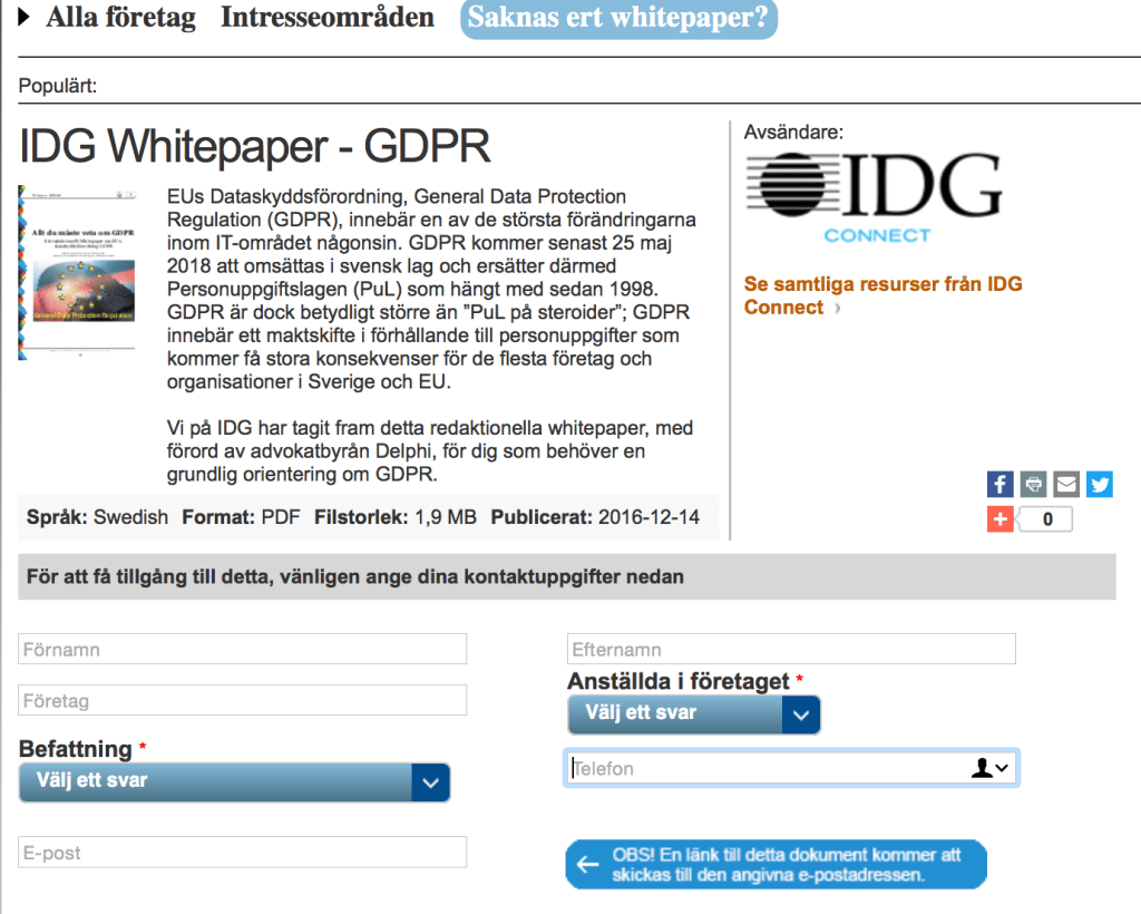 Att sälja leads med hjälp av whitepapers